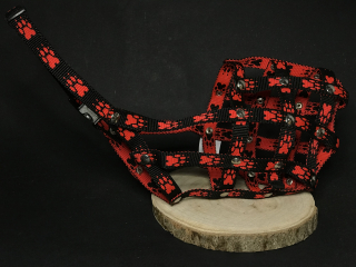 Palkar nylonový náhubok pre psov veľ. 5 33 cm x 11,5 cm čierno-červená